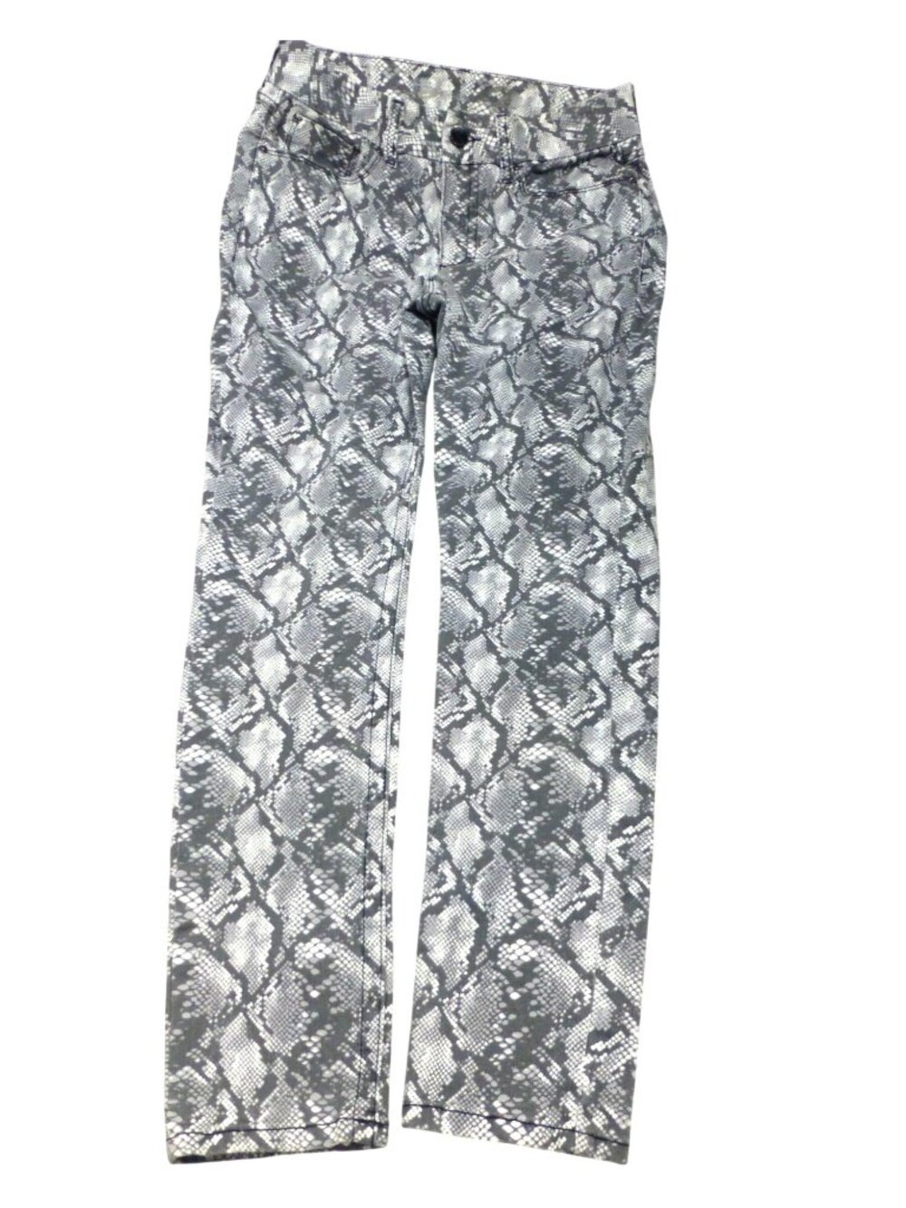 Seven7 Womens Snake‎ Print High Rise Skinny Jeans Size 8 Tummyless Gray/White